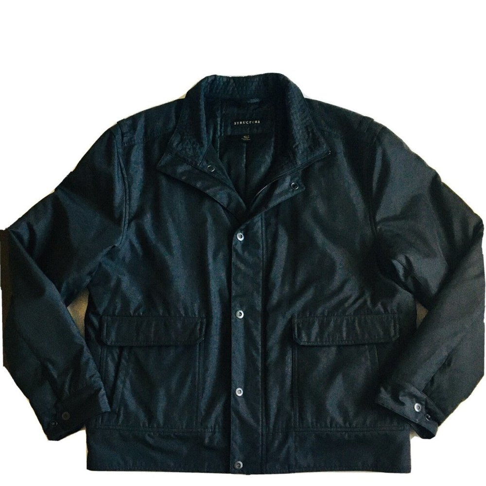 Structure Men's Jacket Field‎ Button-Front Black Jacket Size XL